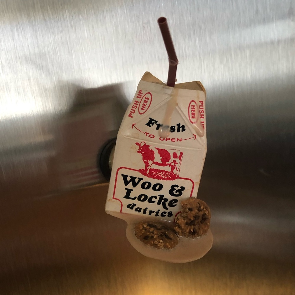 Woo & Locke Milk and Cookies Magnet Carton Box Food Drink Dairies Straw Vintage - Picture 3 of 10